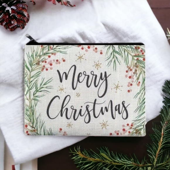 NEW!  Merrt Christmas   makeup bag or pencil case - BTQ - Picture 1 of 8